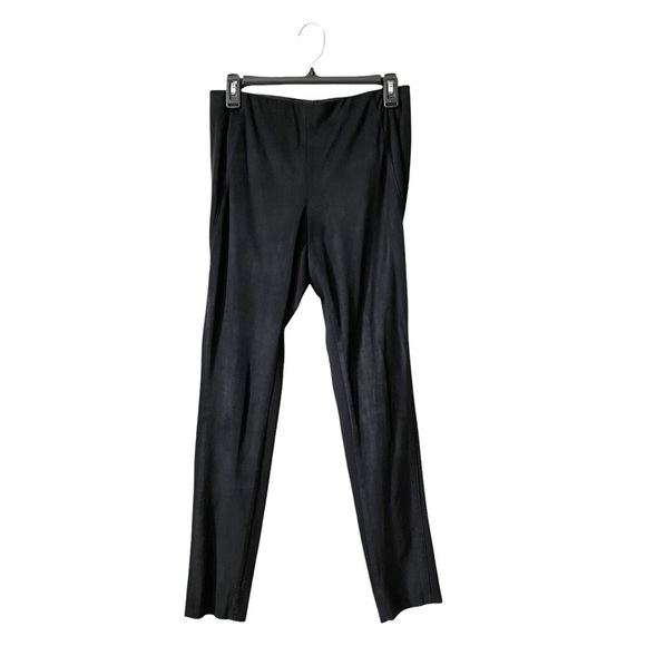 E3 Etcetera Pants Womens Size 4 Black Dress Trousers Faux Suede Front Panel Work - Picture 1 of 6